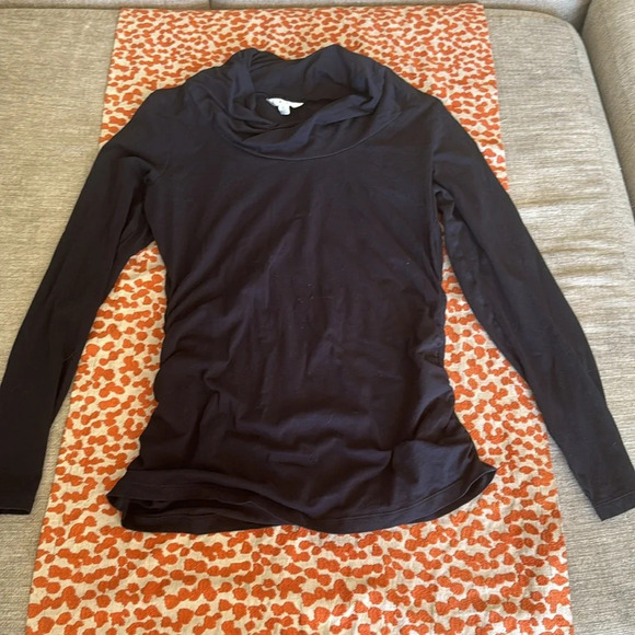 Cabi 657 Cowl Neck black Long Sleeve Ruched Sides Pullover size large - Picture 2 of 7